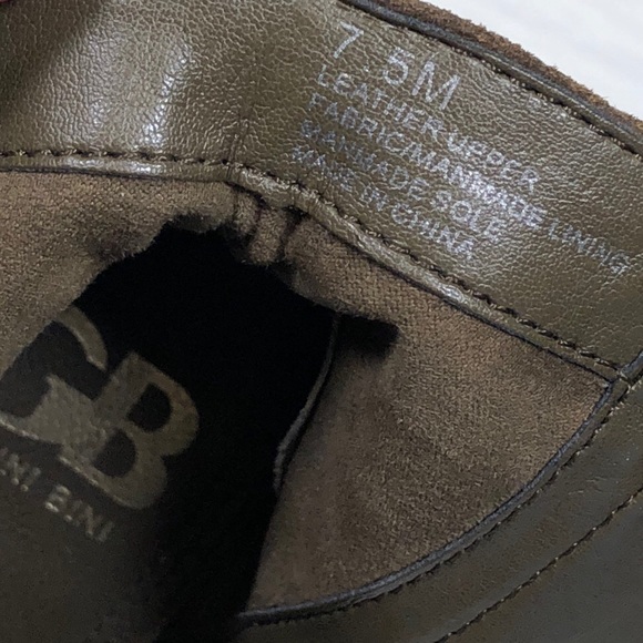 Gianni Bini olive green fringe peep toe booties - Picture 8 of 8